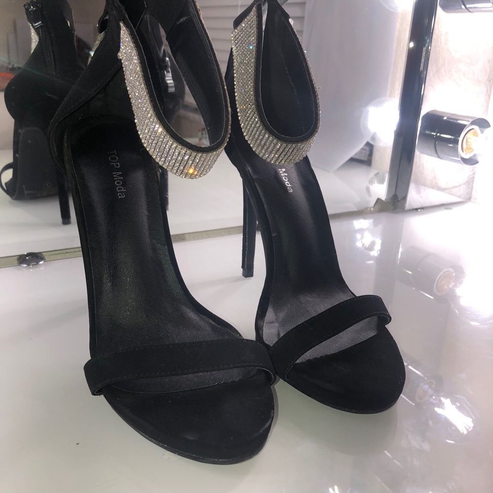 Black embellish heels
